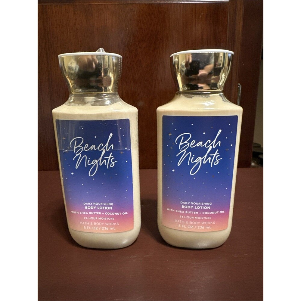 2 BATH & BODY WORKS BEACH NIGHTS BODY LOTION 8 FL OZ